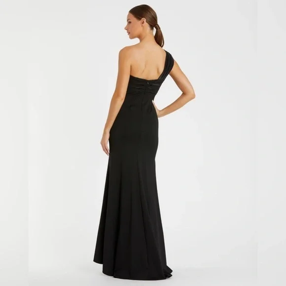 MAC DUGGAL 49547 NWT One Shoulder Draped Trumpet Gown - Picture 3 of 8